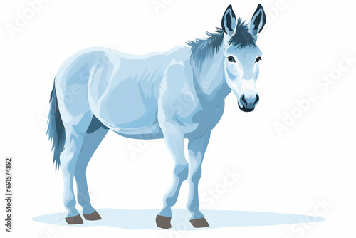 a blue donkey  vector style  on a white background