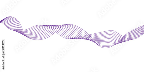 Abstract wavy gravy lines stream element for design on a white and purple background Stylized line art background. Vector illustration. Waves abstract banner design. Elegant wavy vector background