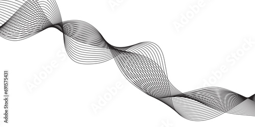 Abstract wavy gravy lines stream element for design on a white and gray background Stylized line art background. Vector illustration. Waves abstract banner design. Elegant wavy vector background