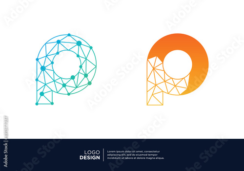 Letter P tech logo design inspiration.