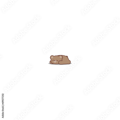 Lazy bear, Cute bear sleeping cartoon, vector illustration.