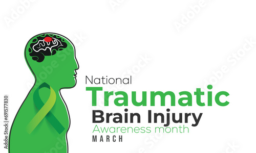 National Traumatic Brain Injury awareness month. background, banner, card, poster, template. Vector illustration. photo