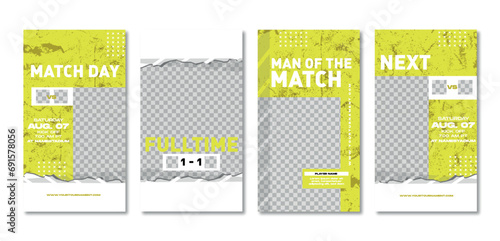Sport story post template , Football Match , Full time , Next match Abstract