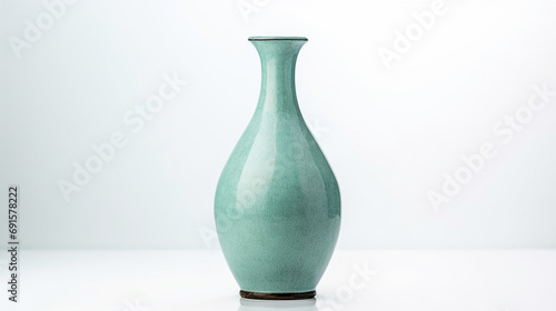 An antique ceramic vase on a white background
