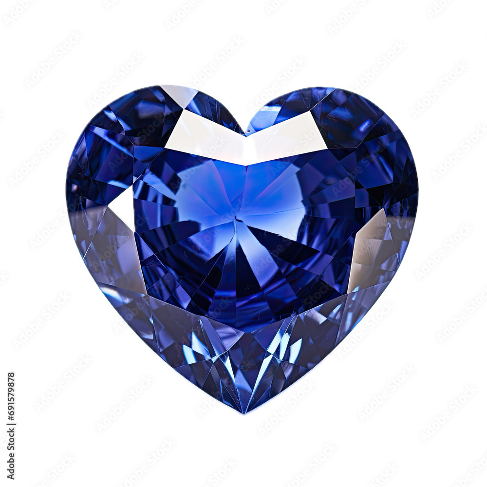 a heart-shaped Sapphire gemstone, top view, isolated, and transparent PNG in a holiday Jewelry-themed, photorealistic illustration. Generative ai a heart-shaped Sapphire gemstone, top view, isolated, and transparent PNG in a holiday Jewelry-themed, photorealistic illustration. Generative ai