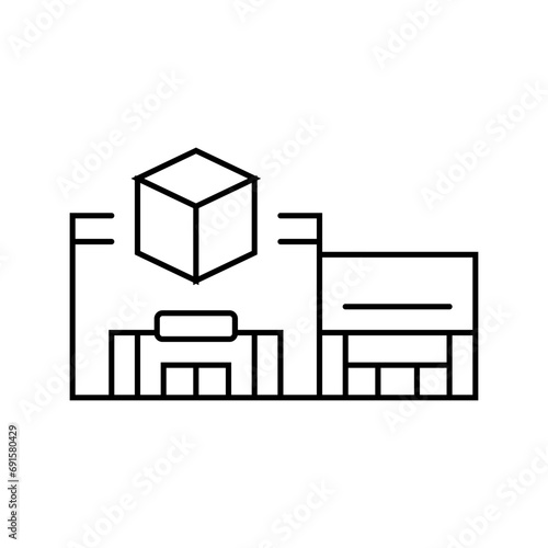 big box store shop line icon vector. big box store shop sign. isolated contour symbol black illustration