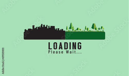 Loading effect Illustration, deforestation Iluustration 