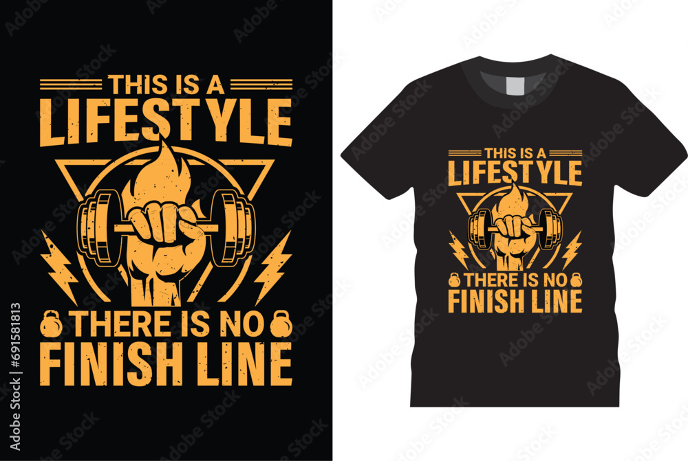 this is a lifestyle there is no finish line t shirt design - obrazy, fototapety, plakaty 