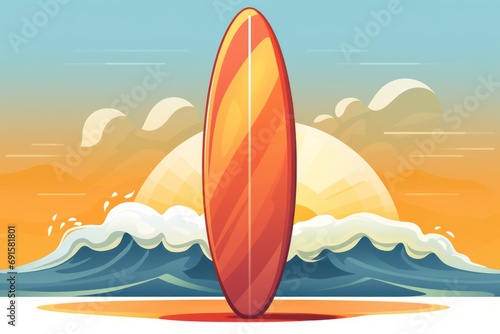 Illustration of a surfboard icon 