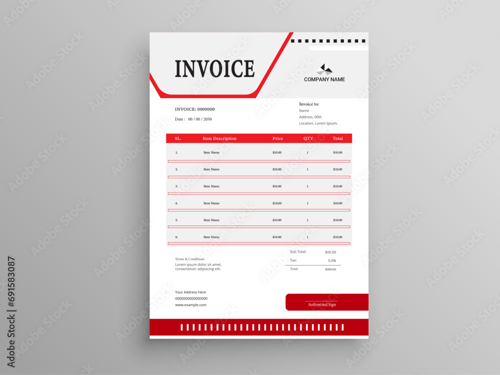 Clean invoice template vector design. Invoice Design. Business invoice ...