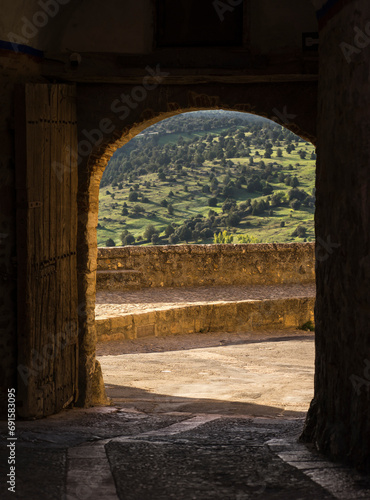 Gate in the medieval town of Pedraza, Segovia, Spain photo