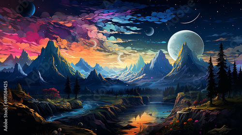 Pixelated Dreams: A surreal landscape rendered in pixel art.
