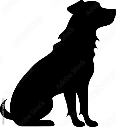 A detailed animal silhouette of a pet dog photo