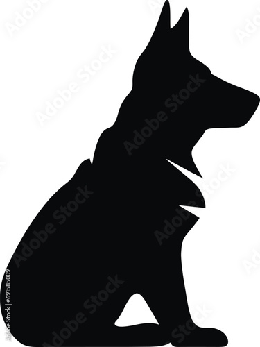 A Scary Dog Vector Silhouette isolated on a white background