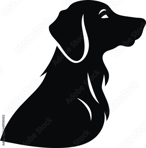 Dog silhouette. Vector silhouette of dog on white background. black dog isolated on white background. cutout dog. hand drawn design. vector illustration.