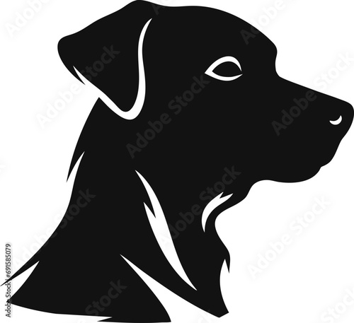 Dog silhouette. Vector silhouette of dog on white background. black dog isolated on white background. cutout dog. hand drawn design. vector illustration.