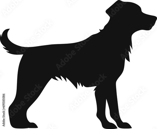 Dog Silhouette graphic design black with white background breed husky puppy golden retriever bulldog german shepard border collie york photo