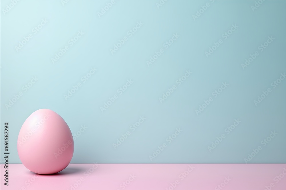 The simplicity of Easter captured by one pink egg placed on a clean, uncluttered background, symbolizing renewal