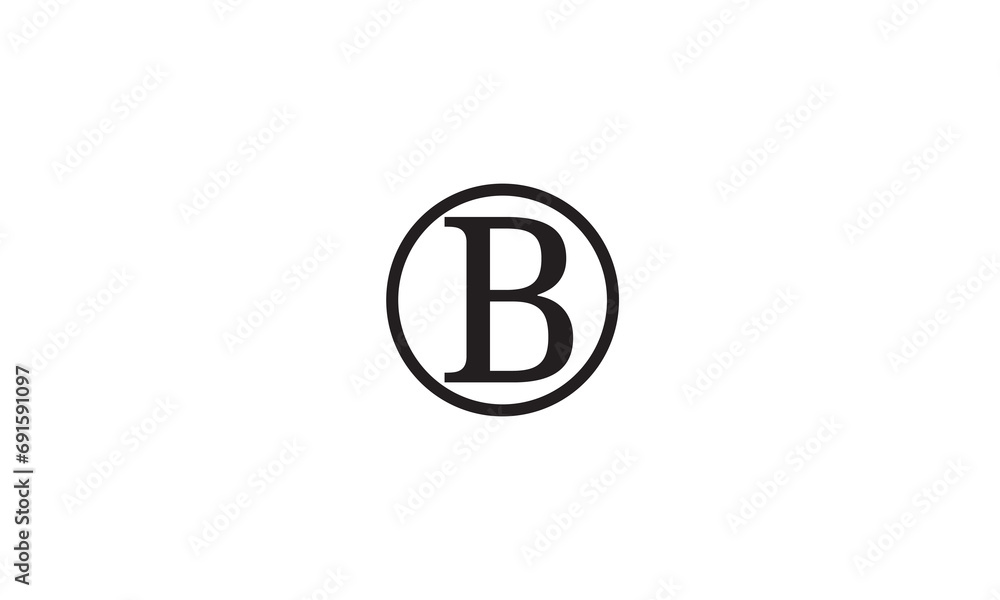 B, BB , Abstract Letters Logo Monogram	 - obrazy, fototapety, plakaty 