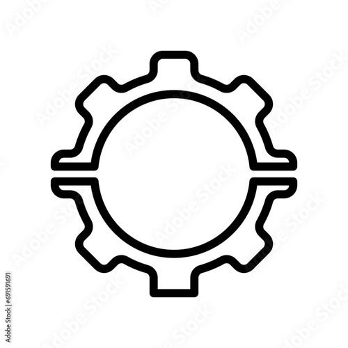 broken gear icon. mechanical or technical error or inefficiency in operation of industrial plant symbol. engineering failure or malfunction in engine equipment vector. broken gear due to fault damage