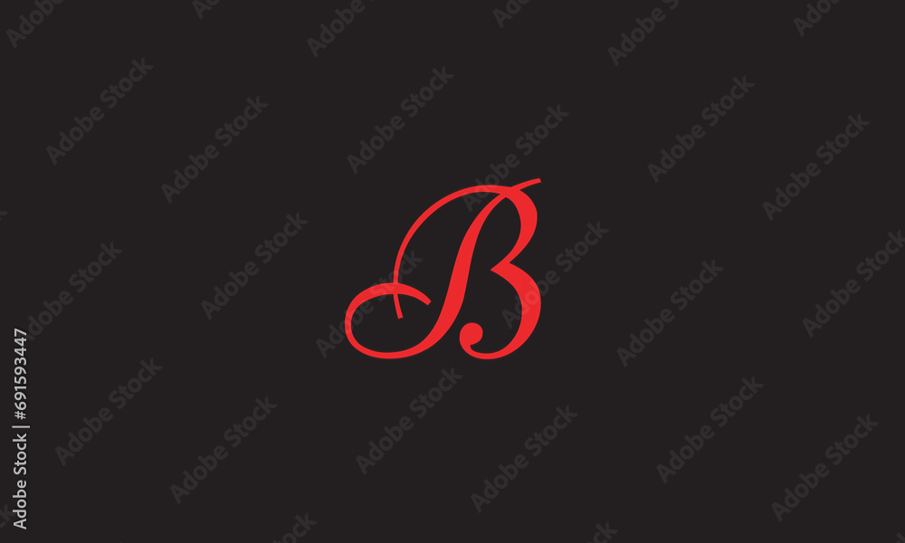 B, BB , Abstract Letters Logo Monogram	 - obrazy, fototapety, plakaty 