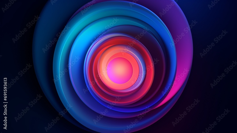 Generative AI Circle pattern dark midnight blue light blue vivid image Generative AI Circle pattern dark midnight blue light blue vivid image
