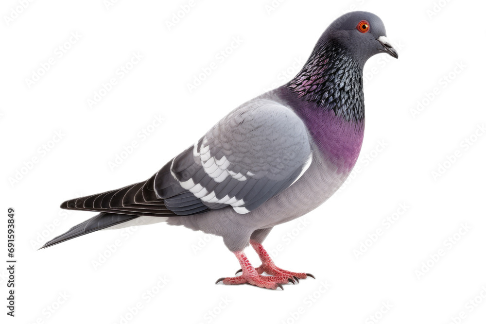 a Common Pigeon standing, side view, in a PNG, Nature-themed, isolated, and transparent photorealistic illustration. Generative ai a Common Pigeon standing, side view, in a PNG, Nature-themed, isolated, and transparent photorealistic illustration. Generative ai