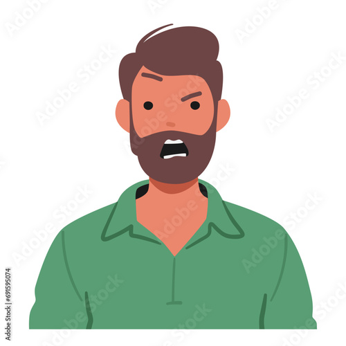 Furious Man Unleashes A Thunderous Yell, His Face Contorted With Anger, Echoing Raw Emotion In A Powerful Outburst