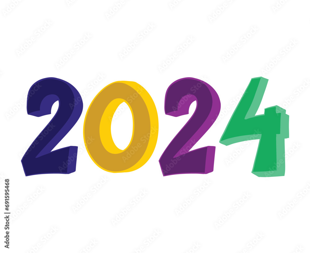 2024 Happy New Year Abstract Multicolor Graphic Design Vector Logo Symbol Illustration 2024 Happy New Year Abstract Multicolor Graphic Design Vector Logo Symbol Illustration