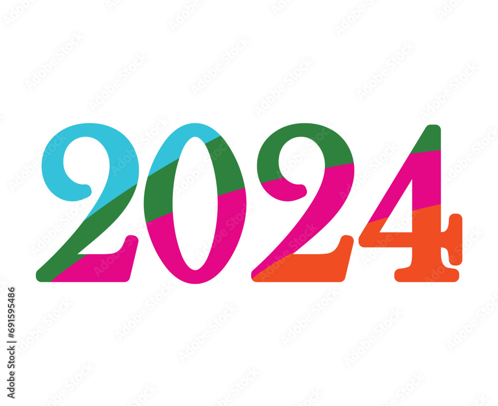 2024 Happy New Year Abstract Multicolor Graphic Design Vector Logo Symbol Illustration 2024 Happy New Year Abstract Multicolor Graphic Design Vector Logo Symbol Illustration