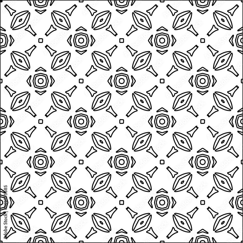 Figures from lines.Black pattern on white wallpaper for web page, textures, card, poster, fabric, textile. Abstract background.Repeating background image.White texture. Lines form shapes. Figures from lines.Black pattern on white wallpaper for web page, textures, card, poster, fabric, textile. Abstract background.Repeating background image.White texture. Lines form shapes.