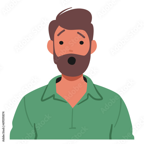 Wide-eyed, Jaw Dropped, And Brows Raised Man Face Reflects Sheer Astonishment. Character Features Convey Disbelief