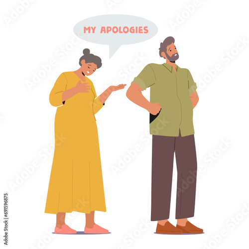 Senior Woman Character Uttering A Heartfelt Apology to Husband, With Genuine Remorse, She Whispered Sorry