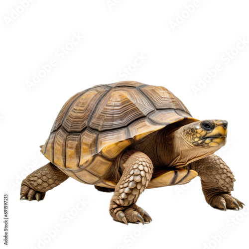 a Tortoise, 3/4 view, isolated and transparent PNG in a Nature-themed, photorealistic illustration. Generative ai