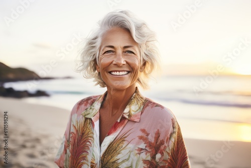 Portrait of happy senior woman looking at camera and smiling