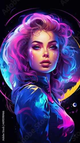 Face of the moon devil avatar girl AI Generated image