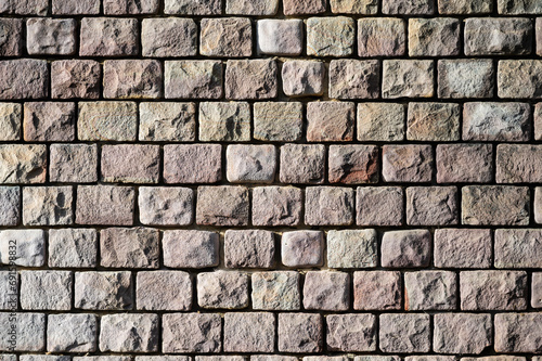 Rough brick blocks of a worn wall, Molenbeek, Brussels Capital, Belgium
