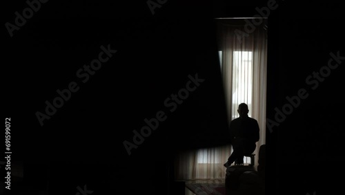Anonymous interview silhouette for conceptual use