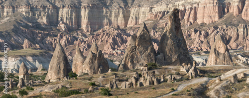 panorama view on the scenic Rose and  Valleys in Cappadocia, Turkey photo