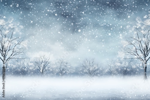 Snowy Christmas Background - Snowfall In Winter  © Celina
