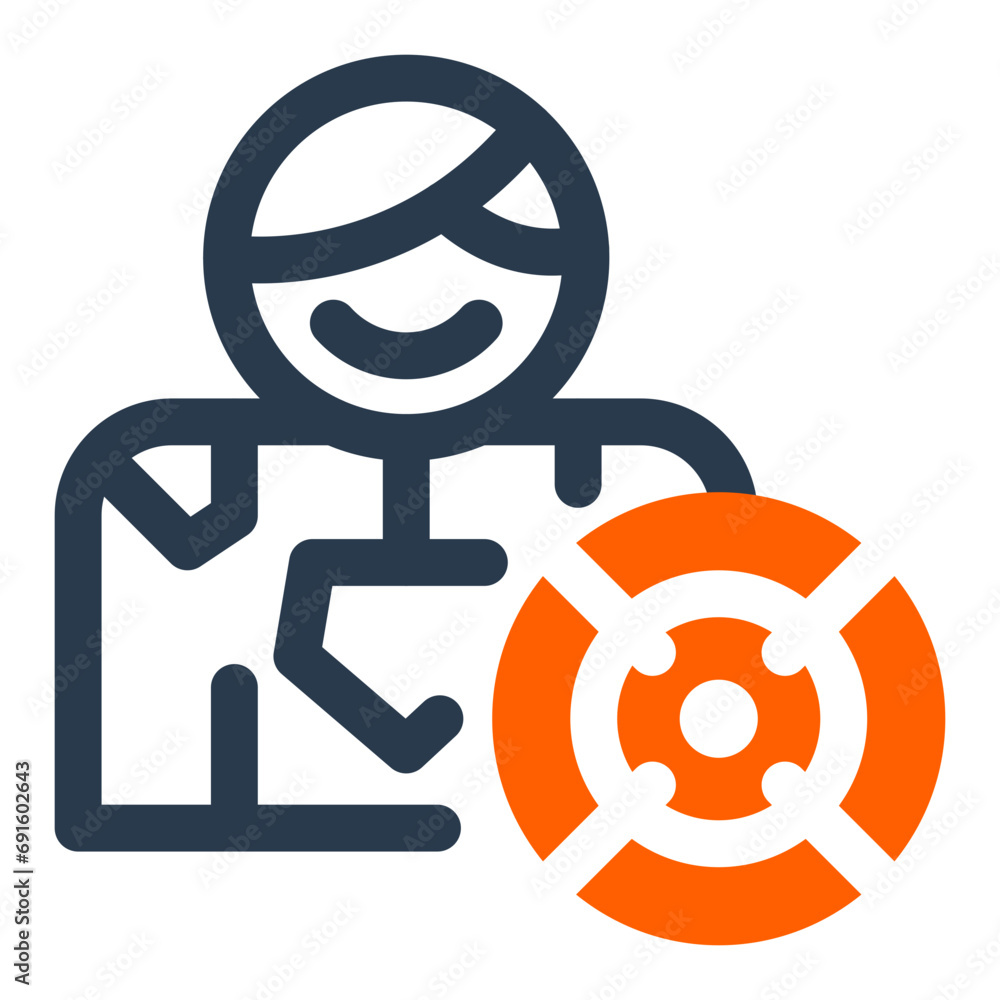 Dashing Superhero Man Character Icon Dashing Superhero Man Character Icon