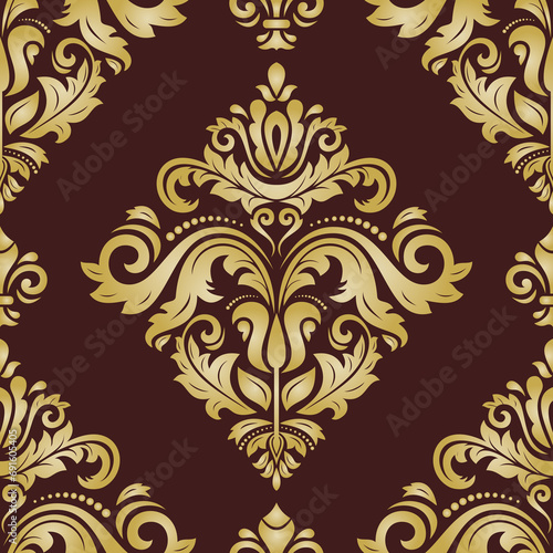 Orient classic pattern. Seamless black and golden abstract background with vintage elements. Orient pattern. Ornament for wallpapers and packaging
