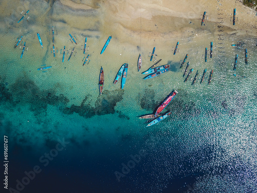 Boat of The Fisherman in Saparua Island, Central Maluku, Indonesia photo