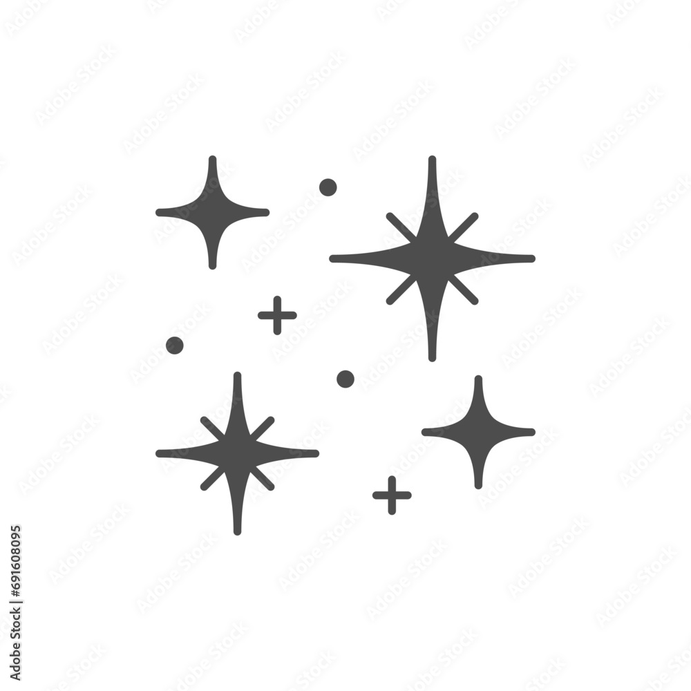 Star shine or twinkle glyph icon