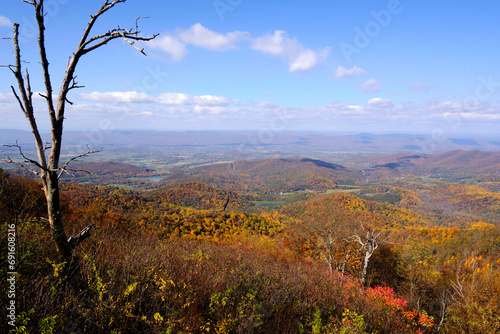 Fall View of the Shenandoah Valley from Skyline Drive with Cloudy Sky (ID: 691608216)