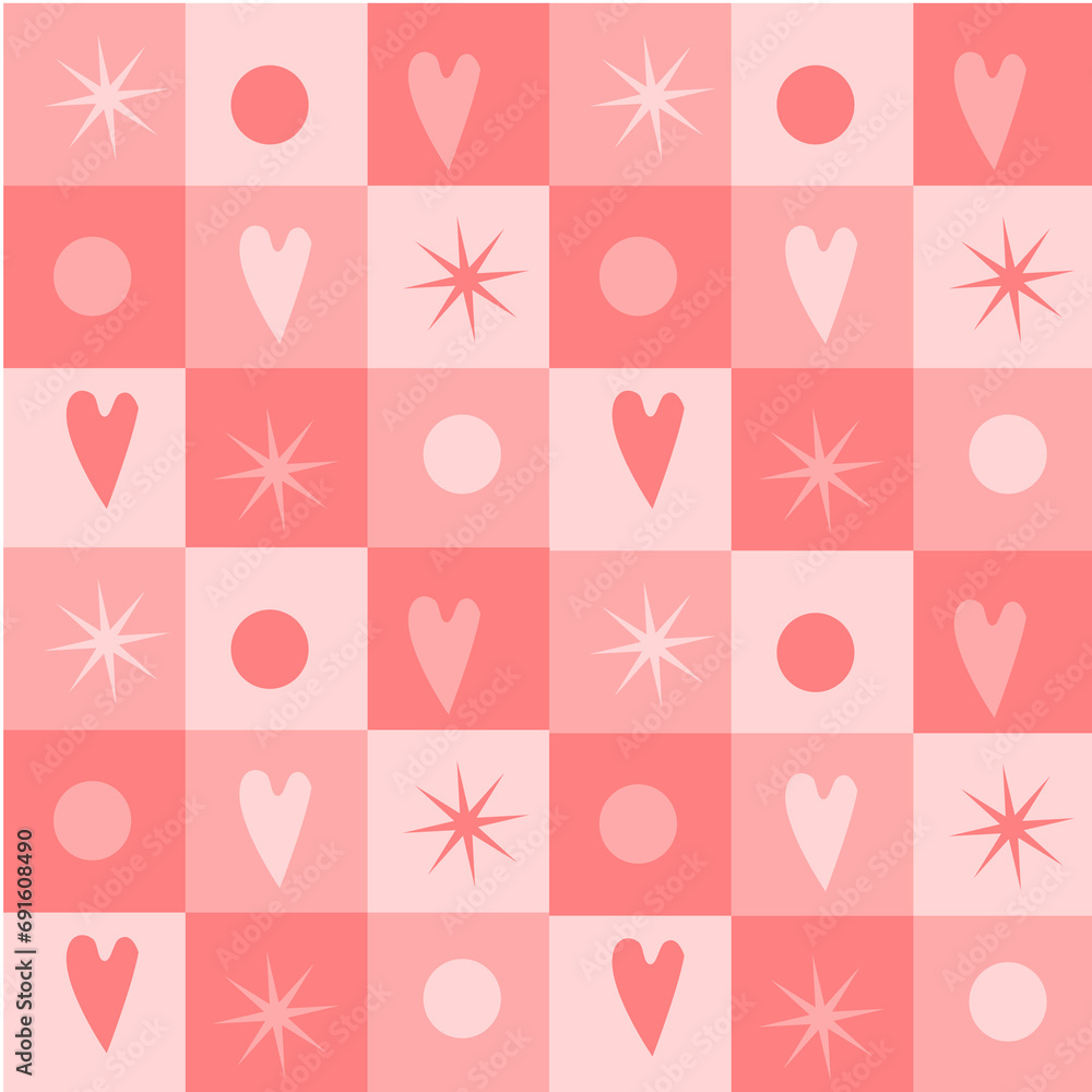 Pattern for Valentine's Day. Illustration for wrapping paper, Valentine's day.