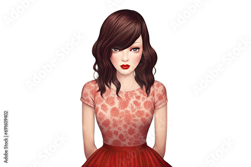 Obraz na płótnie glamour flower female fashion dress doll design cute construction clothes clip character cartoon body blue hair black beauty beautiful attractive art animation girl collection fashionable images w salonie