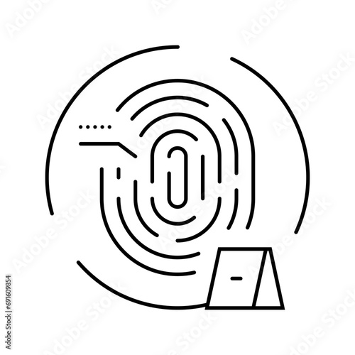 individual physical evidence crime line icon vector. individual physical evidence crime sign. isolated contour symbol black illustration