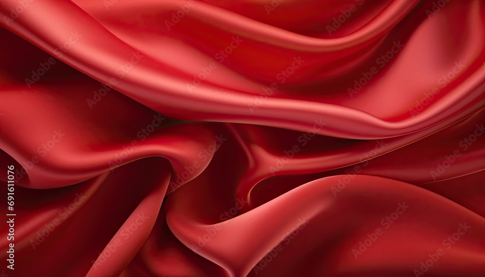 Obraz premium Luxurious red colored silk fabric background