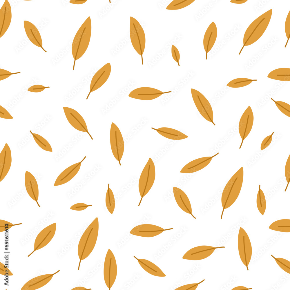 Yellow falling leaves, seamless pattern on white background. Autumn leaves pattern. Concepts of nature, botany and fall season. Yellow falling leaves, seamless pattern on white background. Autumn leaves pattern. Concepts of nature, botany and fall season.